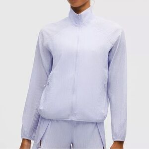 Lululemon Adapted State Textured Jacket - Serene Blue Bomber Windbreaker